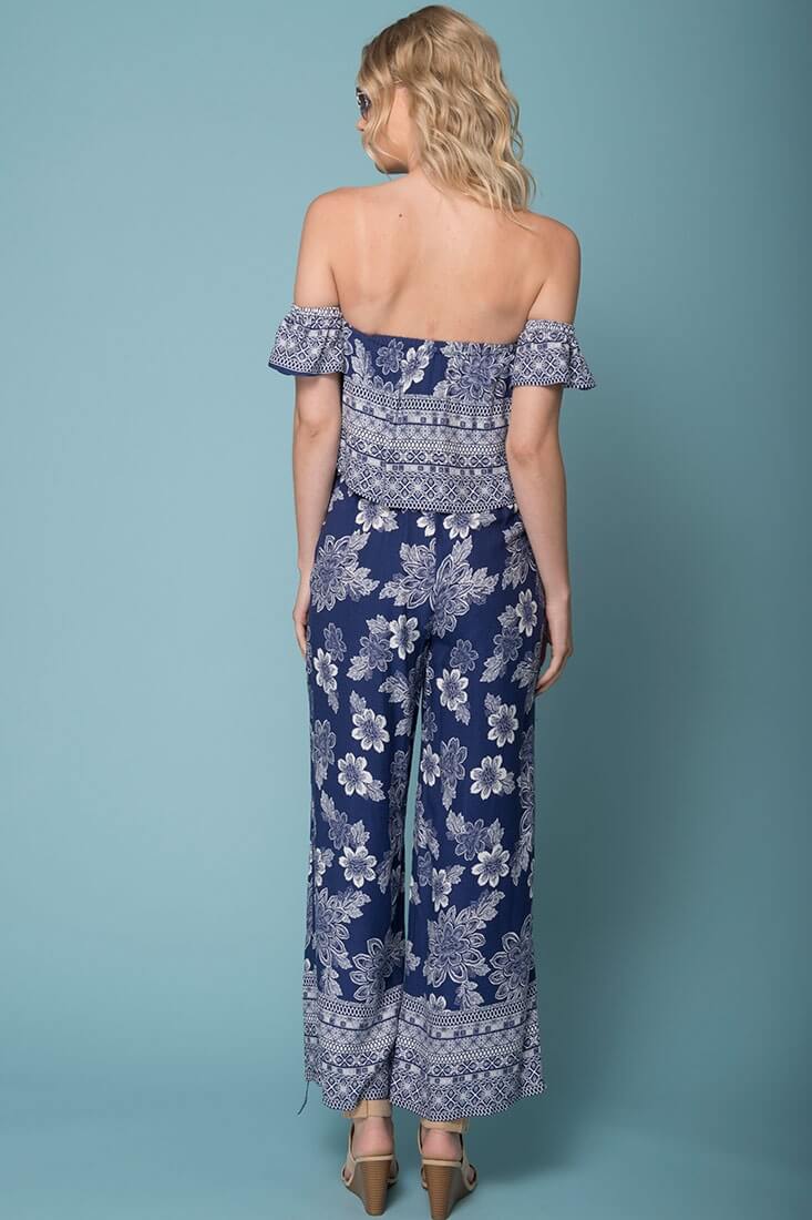 Clover Boho Floral Print Jumpsuit by Selfie Leslie