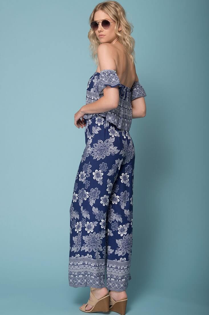 Clover Boho Floral Print Jumpsuit by Selfie Leslie