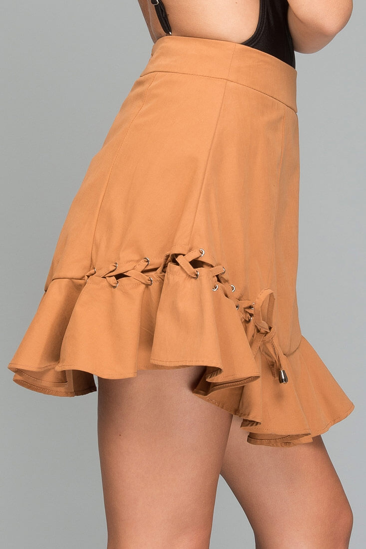 Alana Trumpet Skirt Taupe by Selfie Leslie