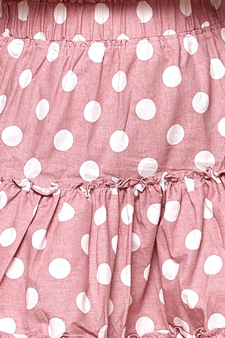 Alexi Polka Dot Mini Skirt Blush Pink by Selfie Leslie