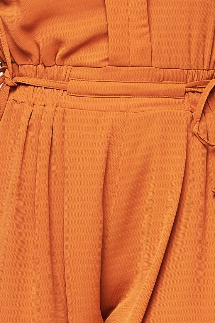 Bailey Vintage V Neck Romper Orange by Selfie Leslie