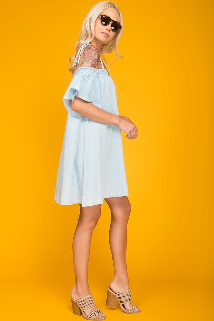 Farrah Loose Summer Dress Light Blue by Selfie Leslie