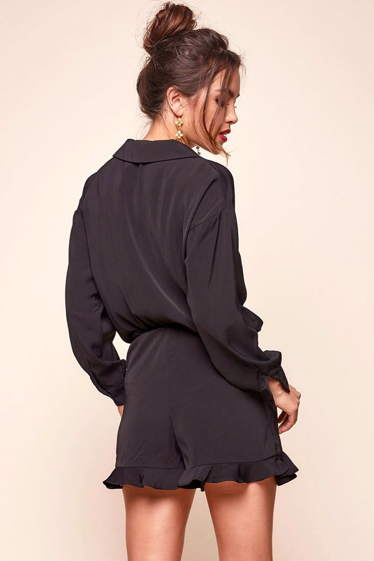 Hayley Classy Tuxedo Romper Black by Selfie Leslie