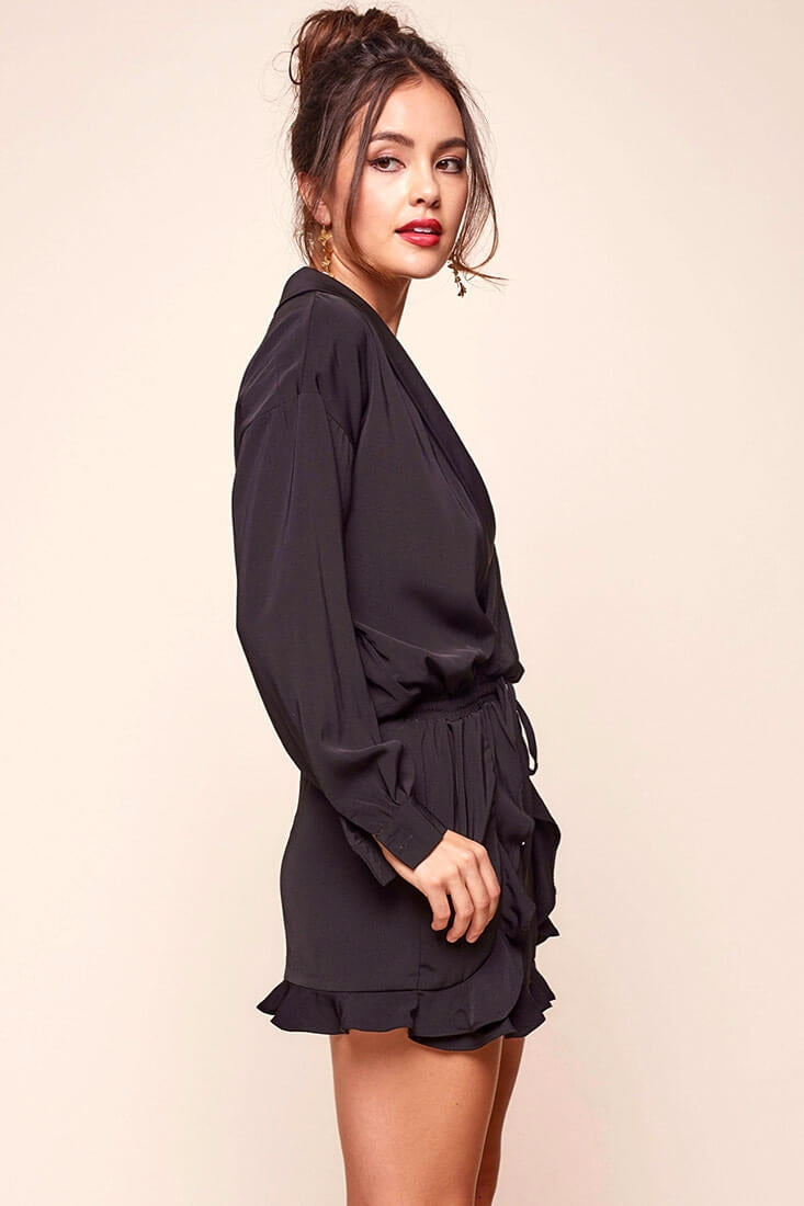 Hayley Classy Tuxedo Romper Black by Selfie Leslie