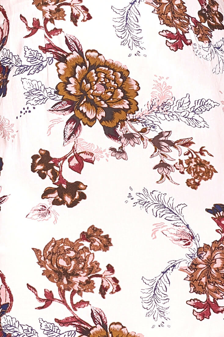 Finn Fitted Floral Mini Dress Mocha by Selfie Leslie