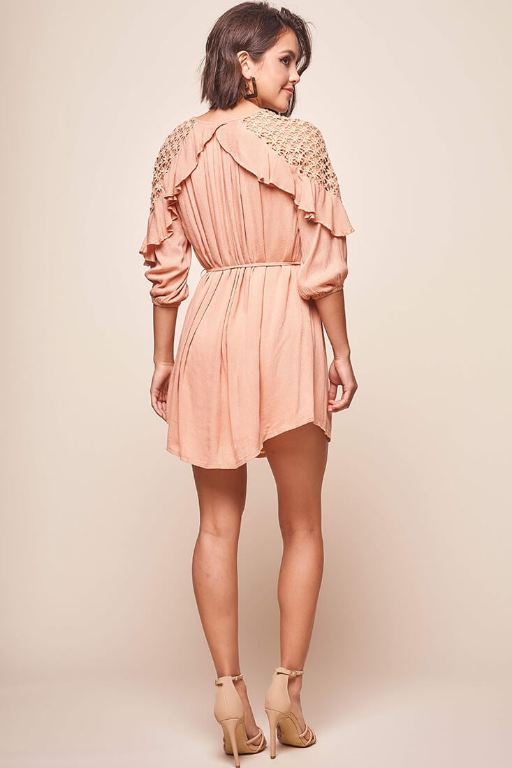 Arizona Waist-Tie Kaftan Dress Rose by Selfie Leslie