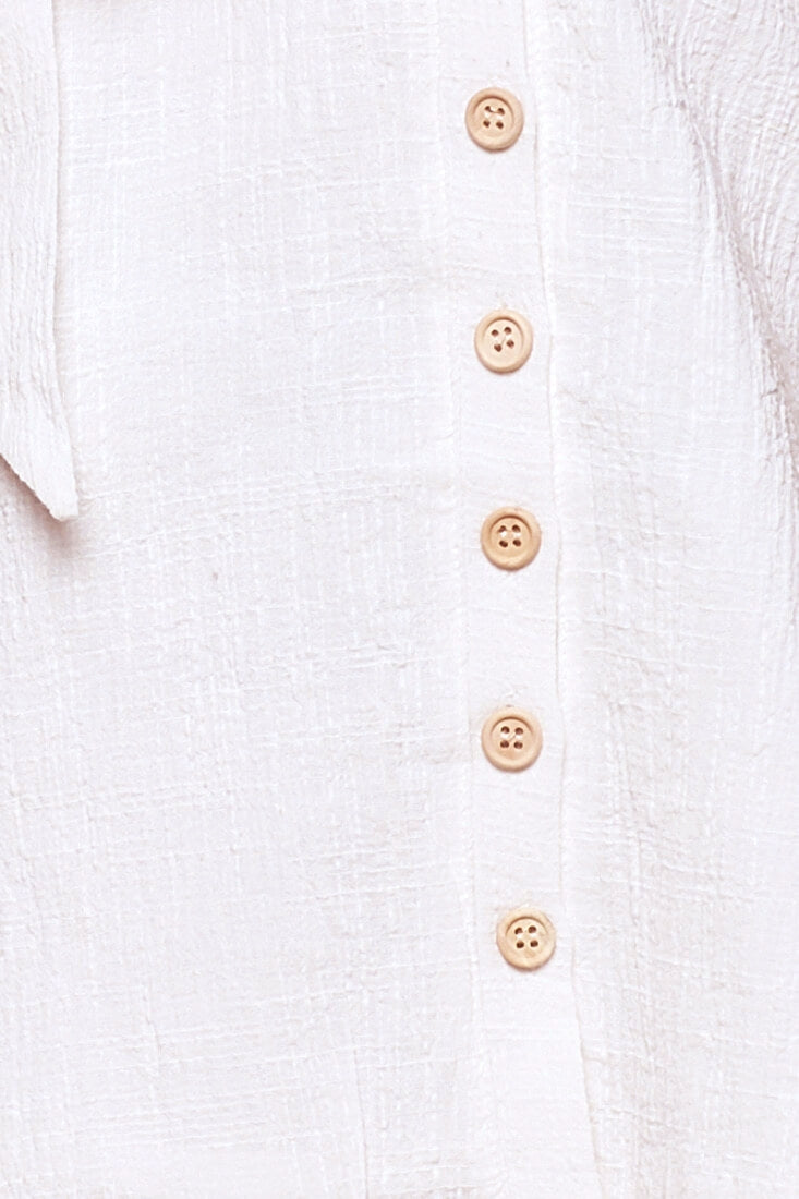 Dara Button Accent Dress White by Selfie Leslie