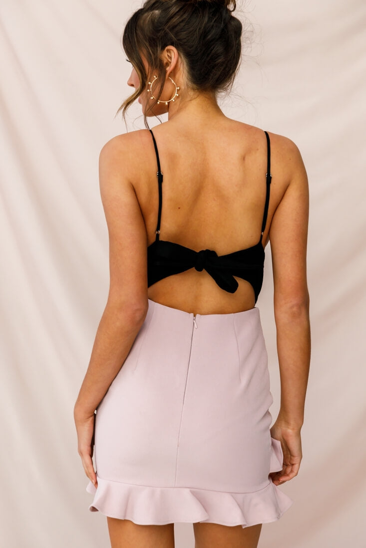 Sanctuary Tie Back Appliqué Bodysuit Black by Selfie Leslie