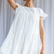 Hyacinth Ruffle Sleeve Smock Dress White