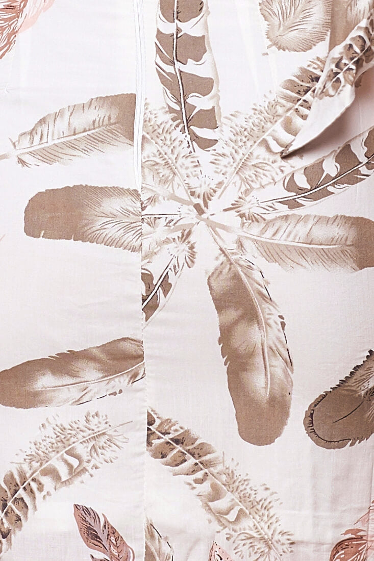 Berit Feather Pattern Fitted Mini Dress White by Selfie Leslie