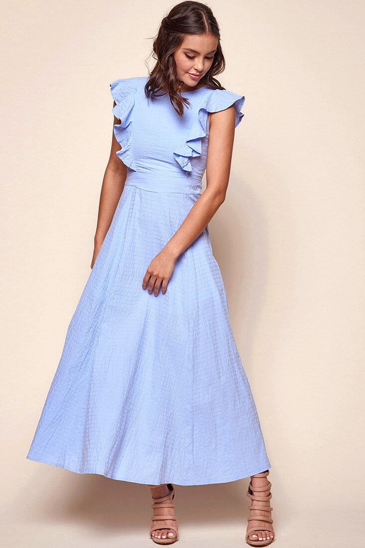 Kindall Classic Casual Dress Steel Blue by Selfie Leslie