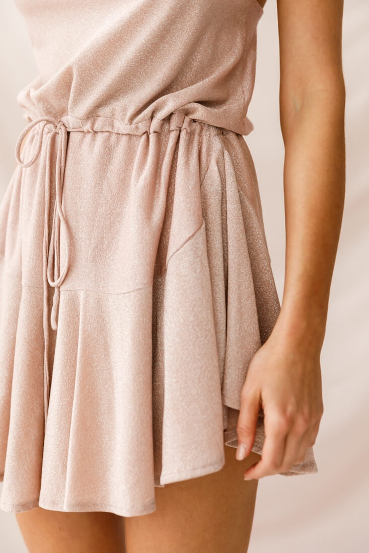 Monique Cowl Neck Drawstring Dress Champagne by Selfie Leslie