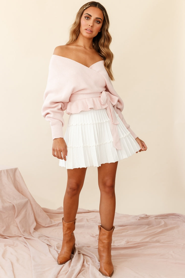 Amara Long Sleeve Knit Top Blush by Selfie Leslie