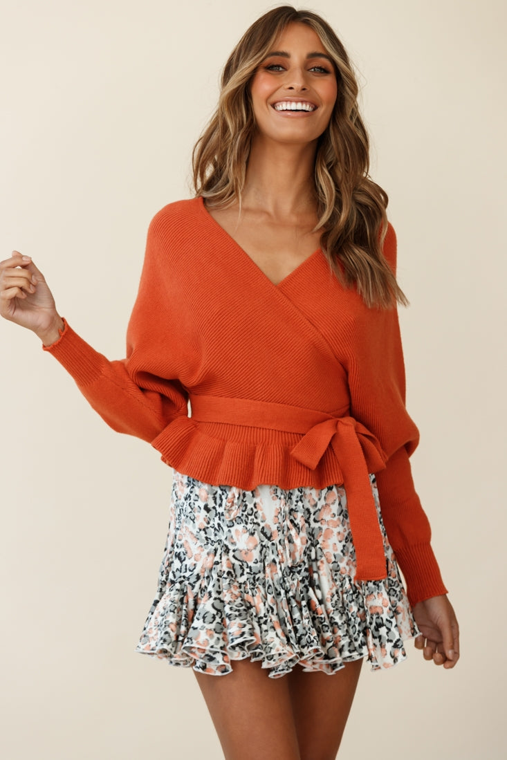 Amara Long Sleeve Knit Top Camel by Selfie Leslie