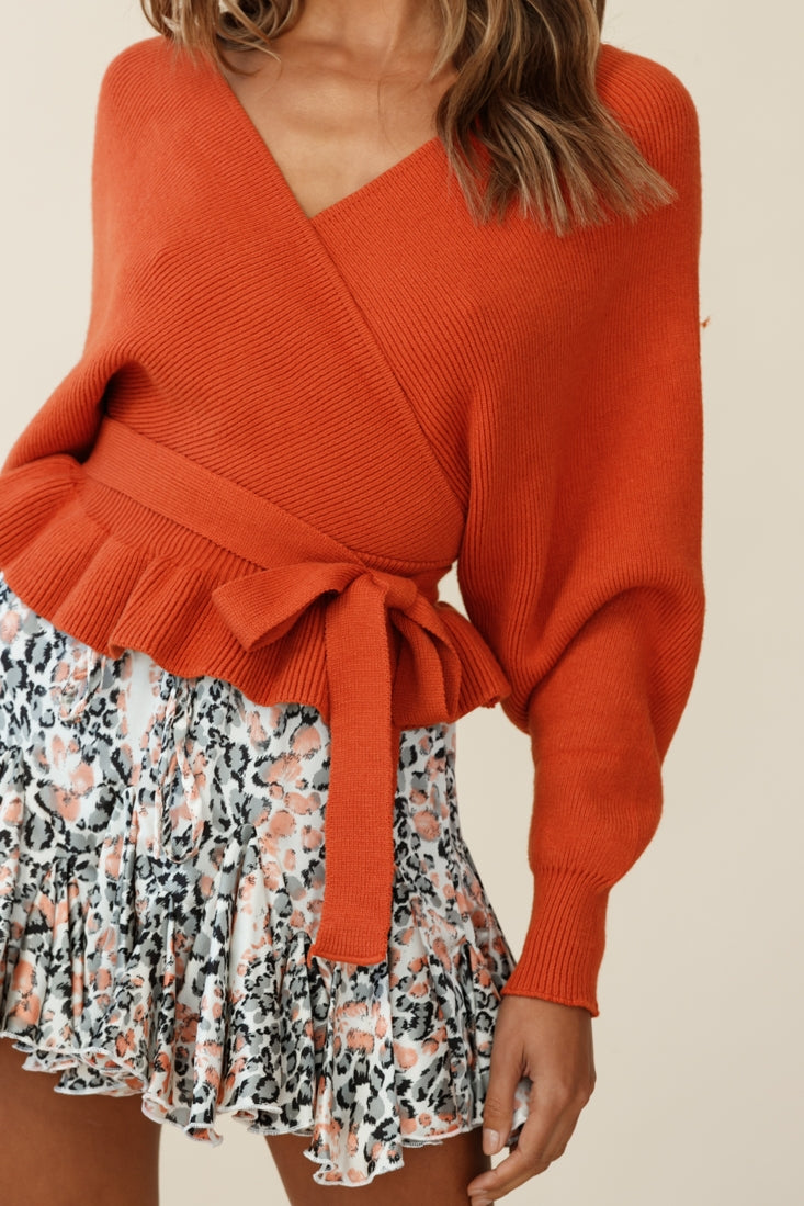 Amara Long Sleeve Knit Top Camel by Selfie Leslie