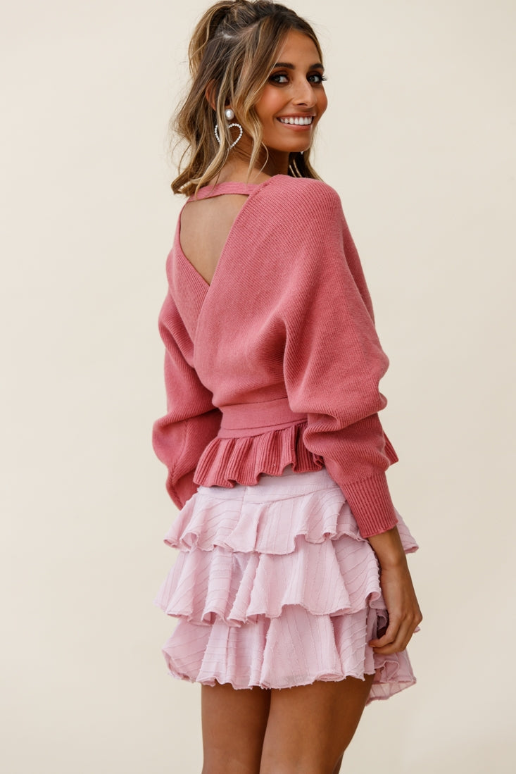 Let Them Eat Cake Triple Ruffle Skirt Blush by Selfie Leslie