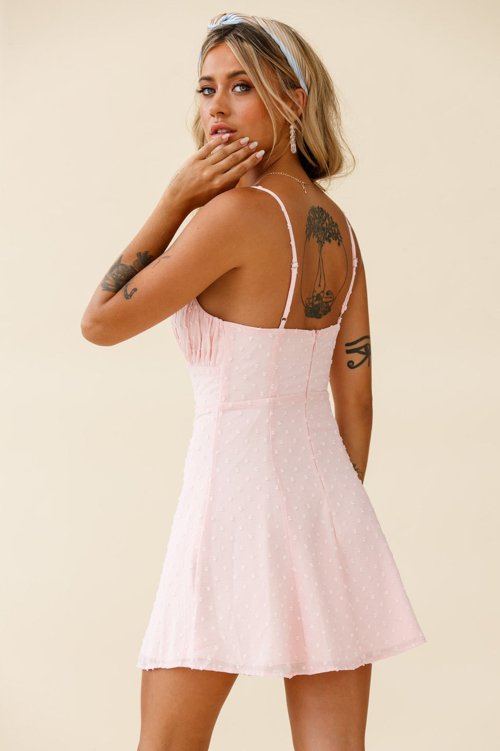 Good Morning Angel Ruched Bust A-Line Dress Pink by Selfie Leslie