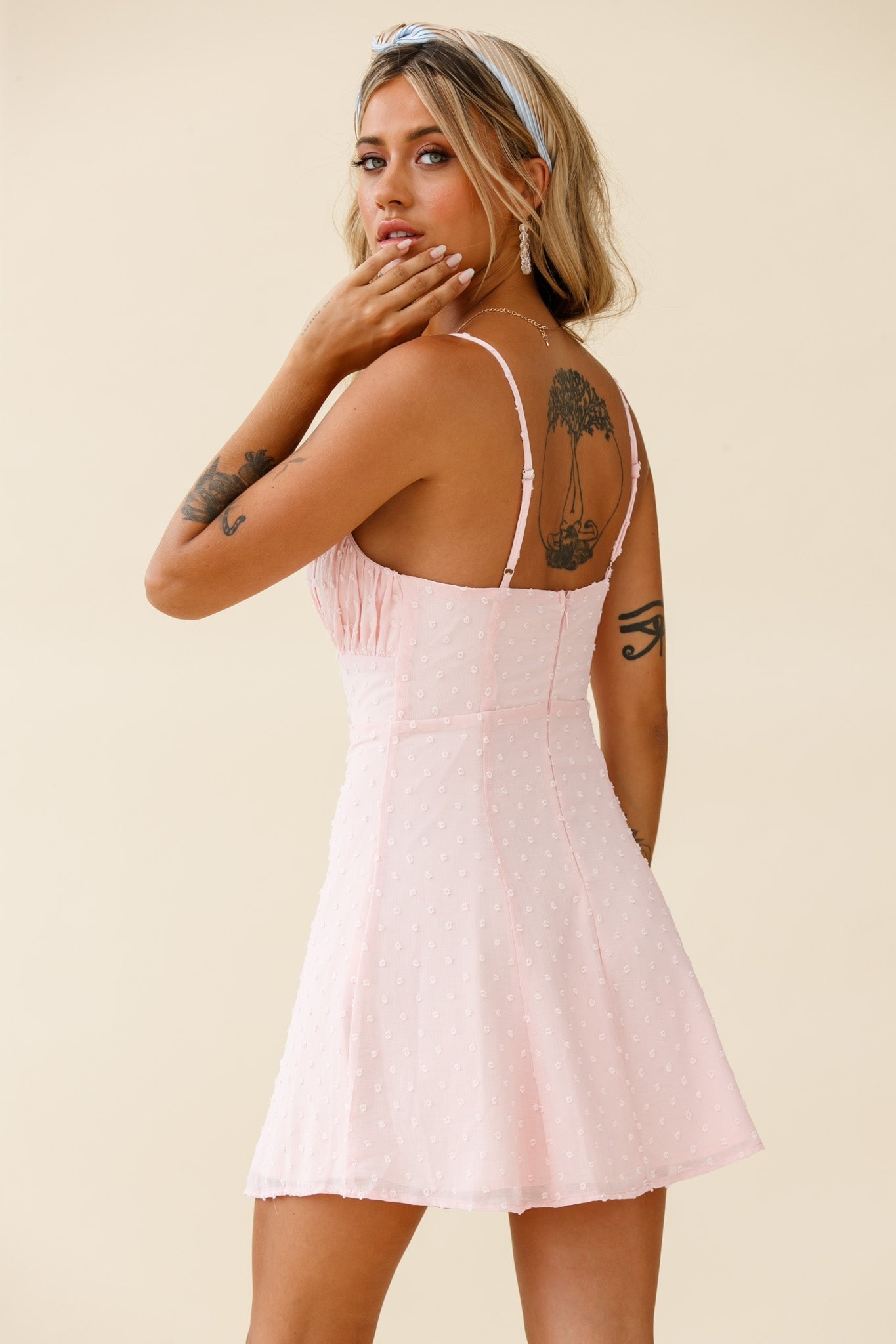 Good Morning Angel Ruched Bust A-Line Dress Pink by Selfie Leslie