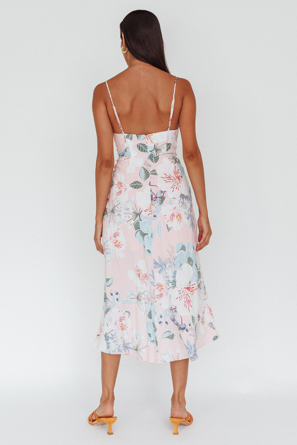 Suki Front Split Midi Dress Lily Light Pink by Selfie Leslie Australia