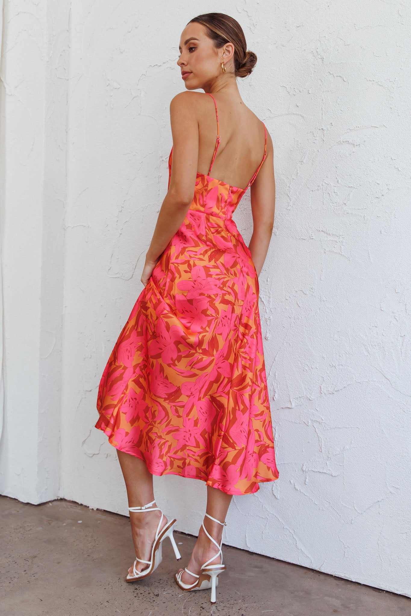 Suki Front Split Midi Dress Lily Pink by Selfie Leslie Australia