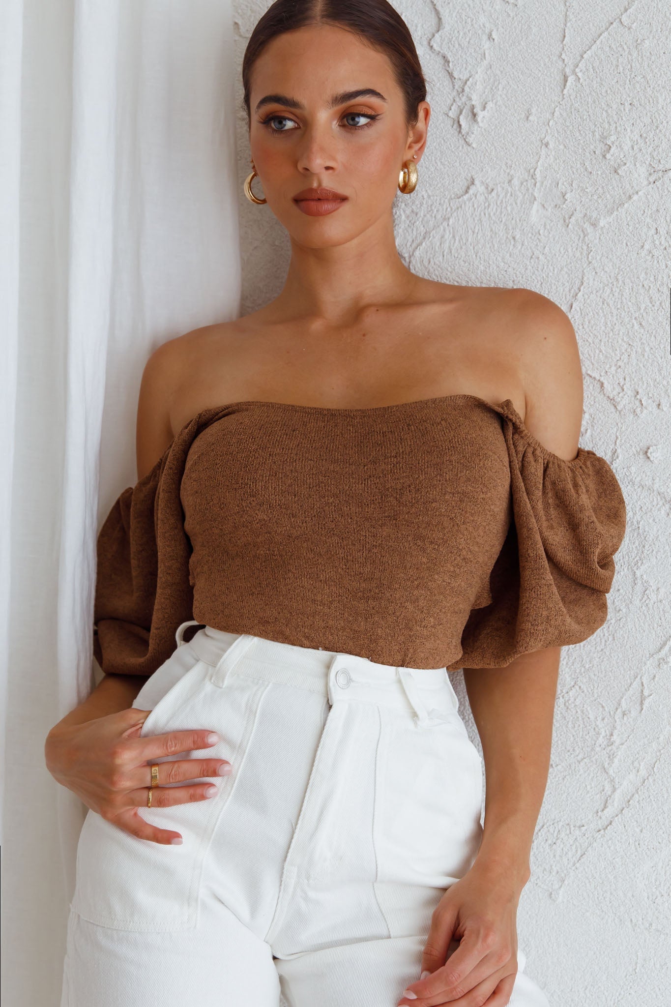 Maddi Tied Back Bodysuit Mocha by Selfie Leslie