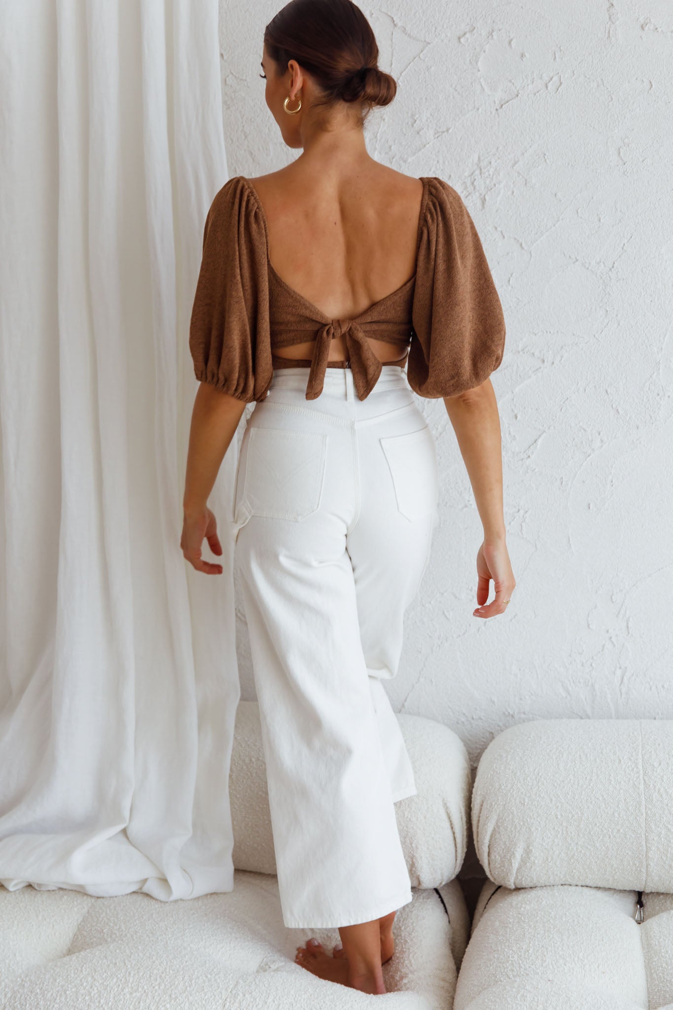 Maddi Tied Back Bodysuit Mocha by Selfie Leslie