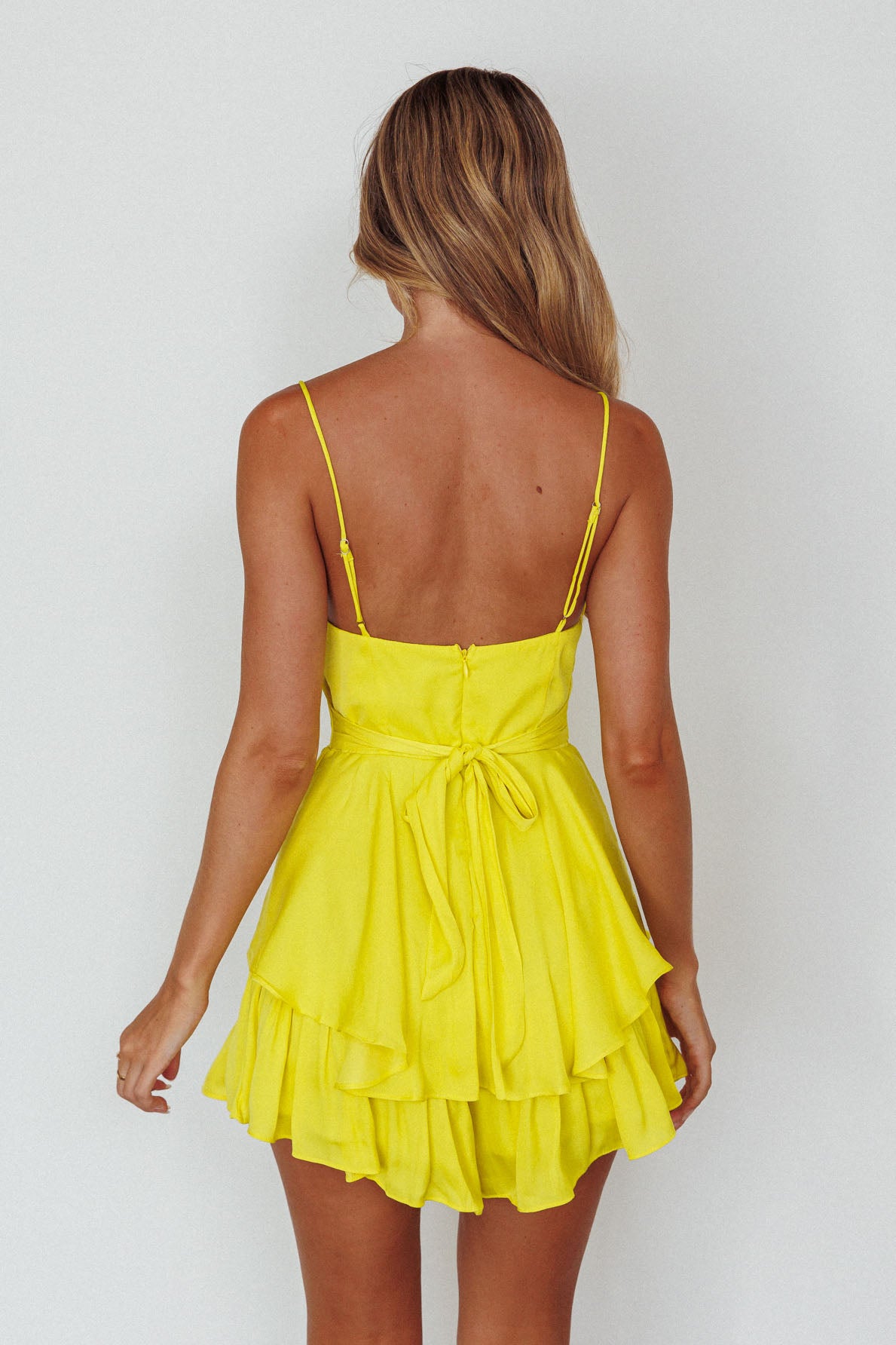 Well Versed Cowl Neck Flounce Romper Yellow by Selfie Leslie Australia