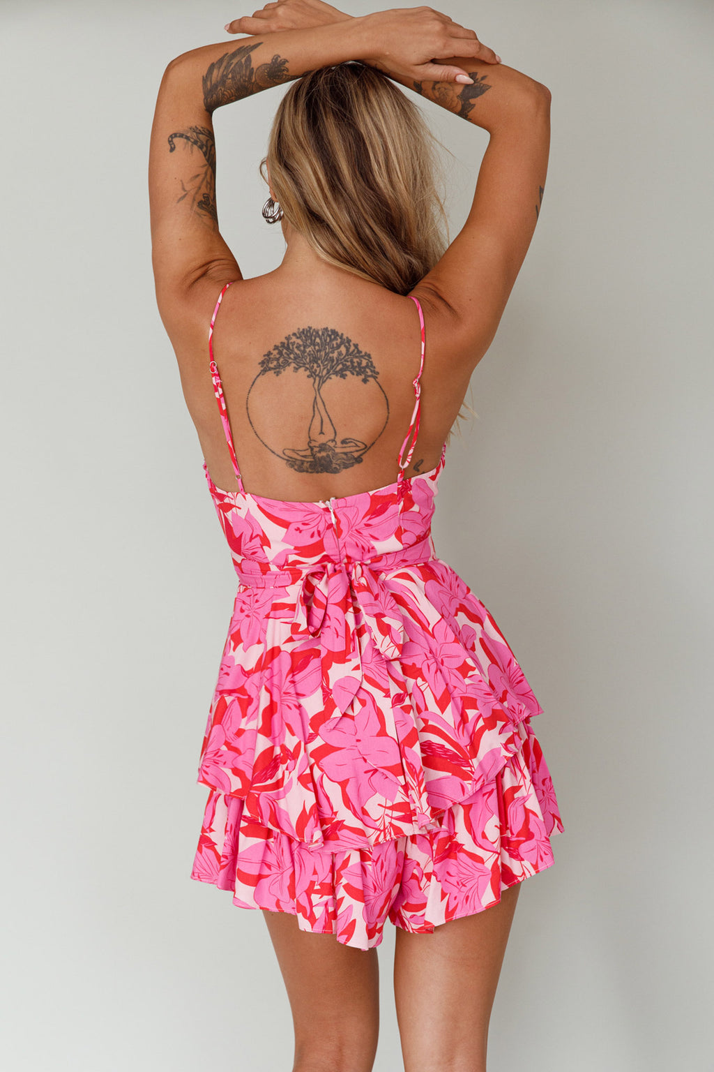 Well Versed Cowl Neckline Flounce Romper Lily Pink by Selfie Leslie Australia