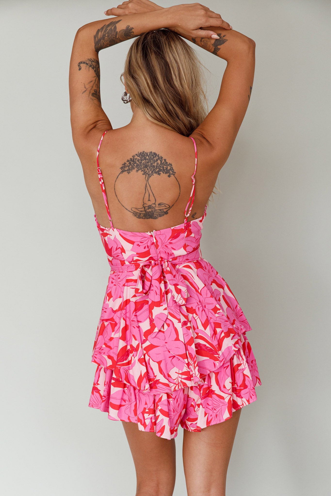 Well Versed Cowl Neckline Flounce Romper Lily Pink by Selfie Leslie Australia