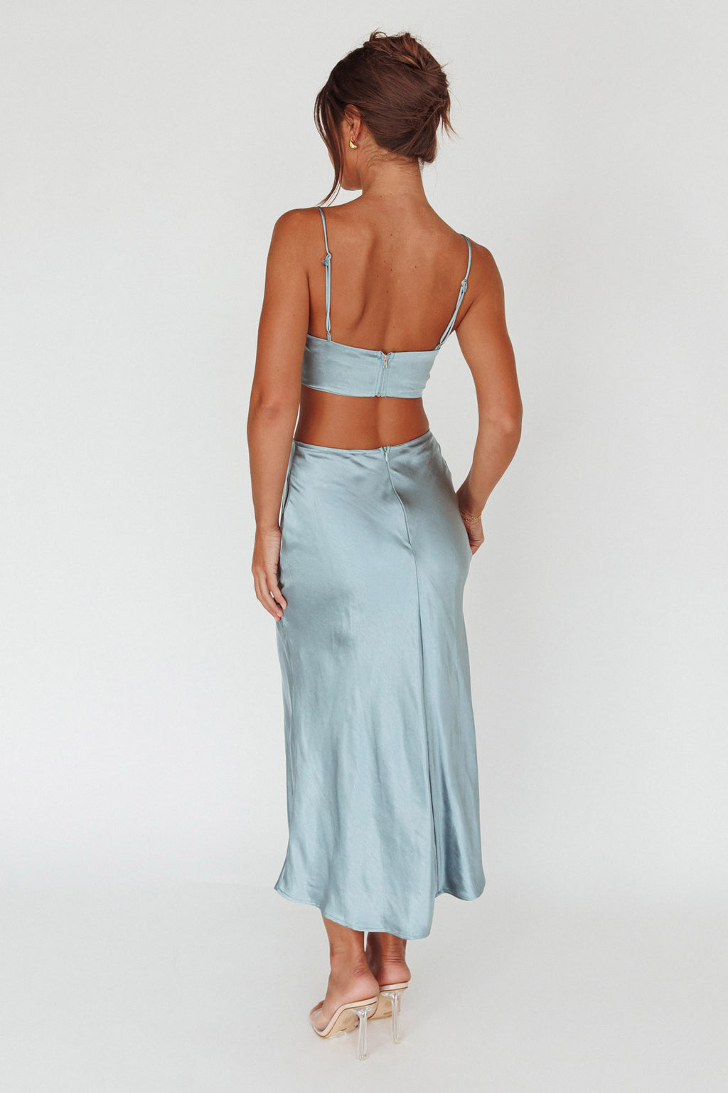 Well Versed Split Midi Skirt Sage by Selfie Leslie Australia
