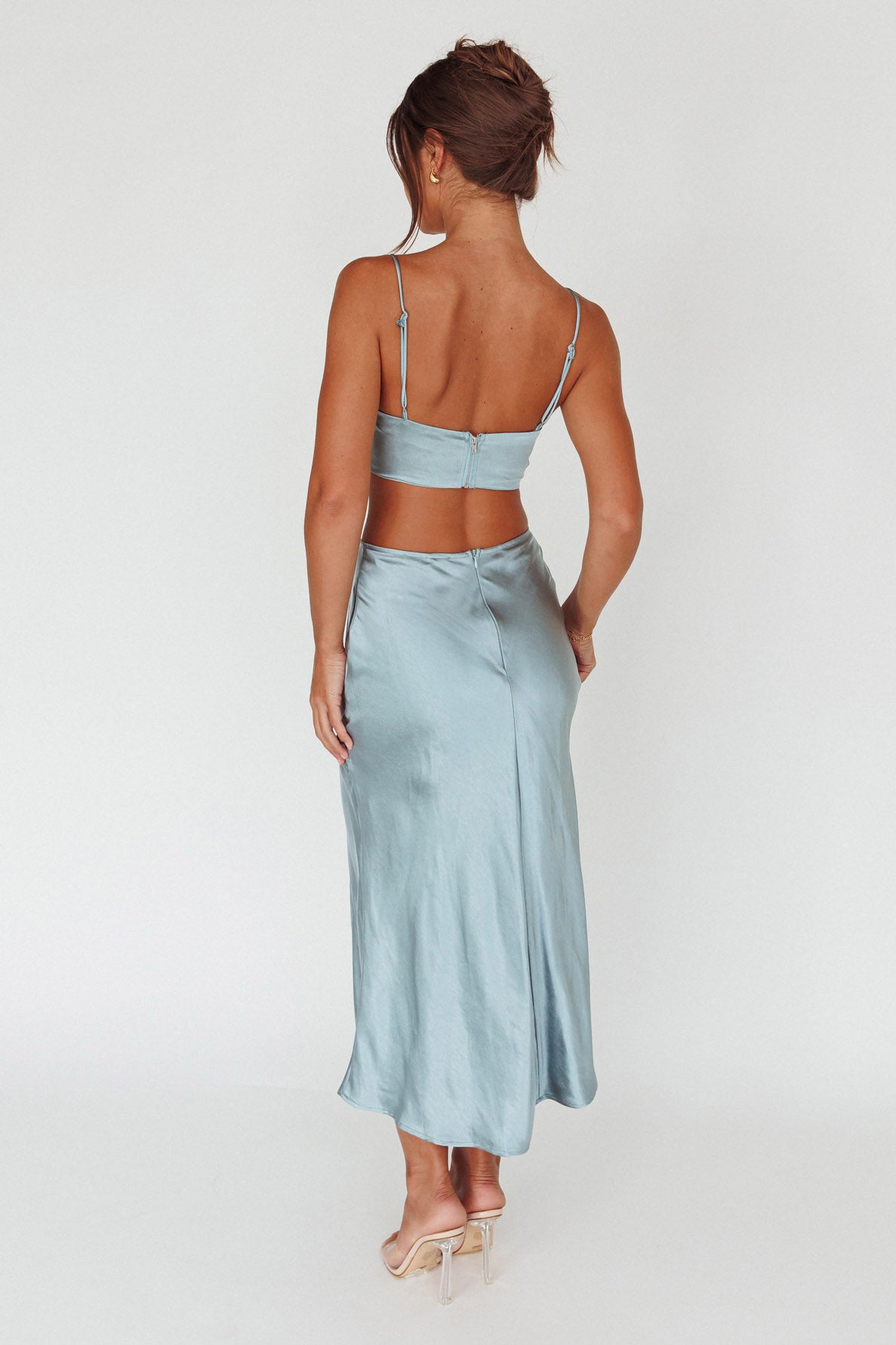 Well Versed Split Midi Skirt Sage by Selfie Leslie Australia