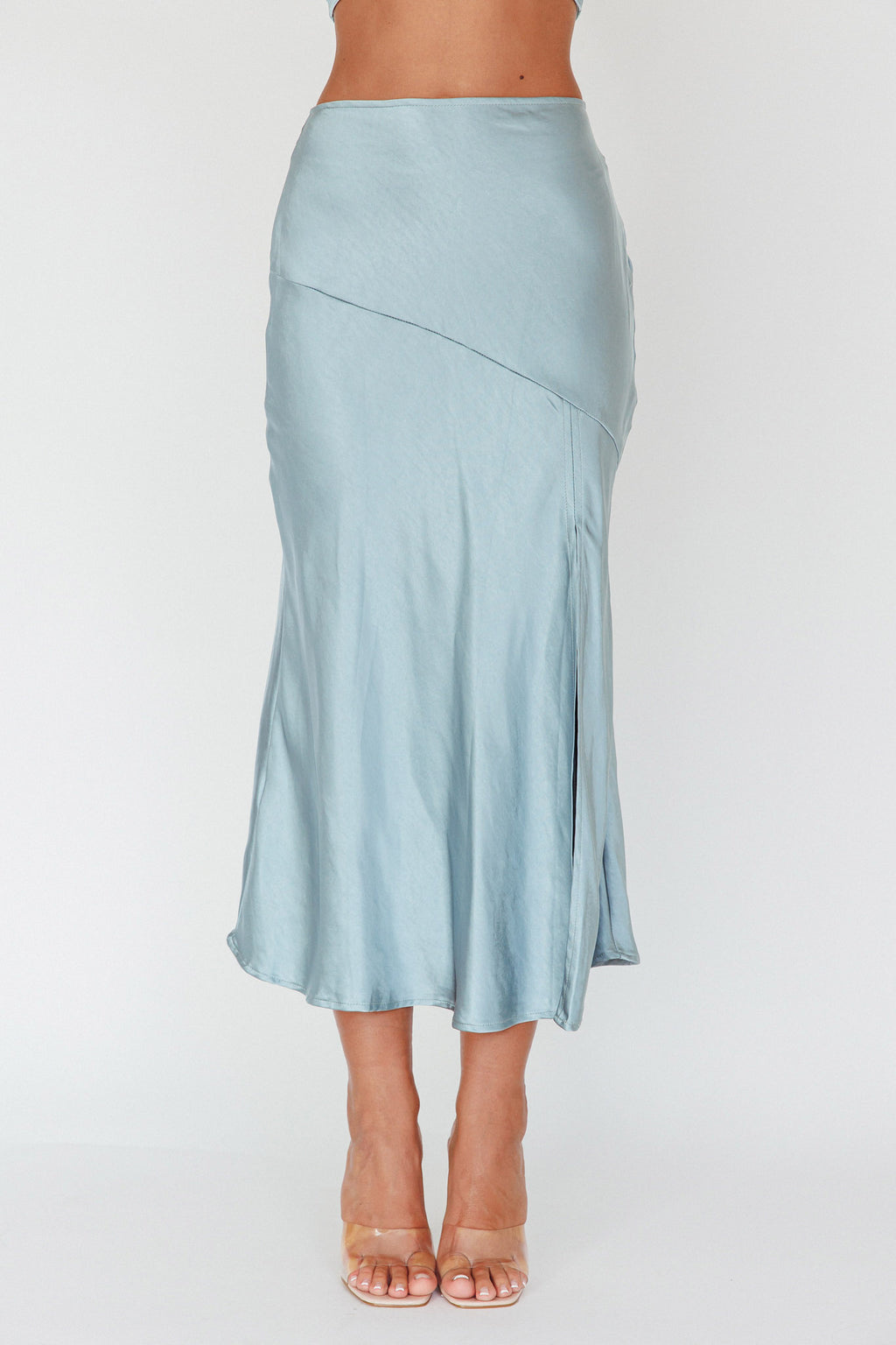 Well Versed Split Midi Skirt Sage by Selfie Leslie Australia