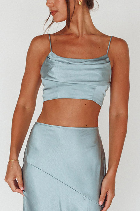 Well Versed Crop Top Sage by Selfie Leslie Australia
