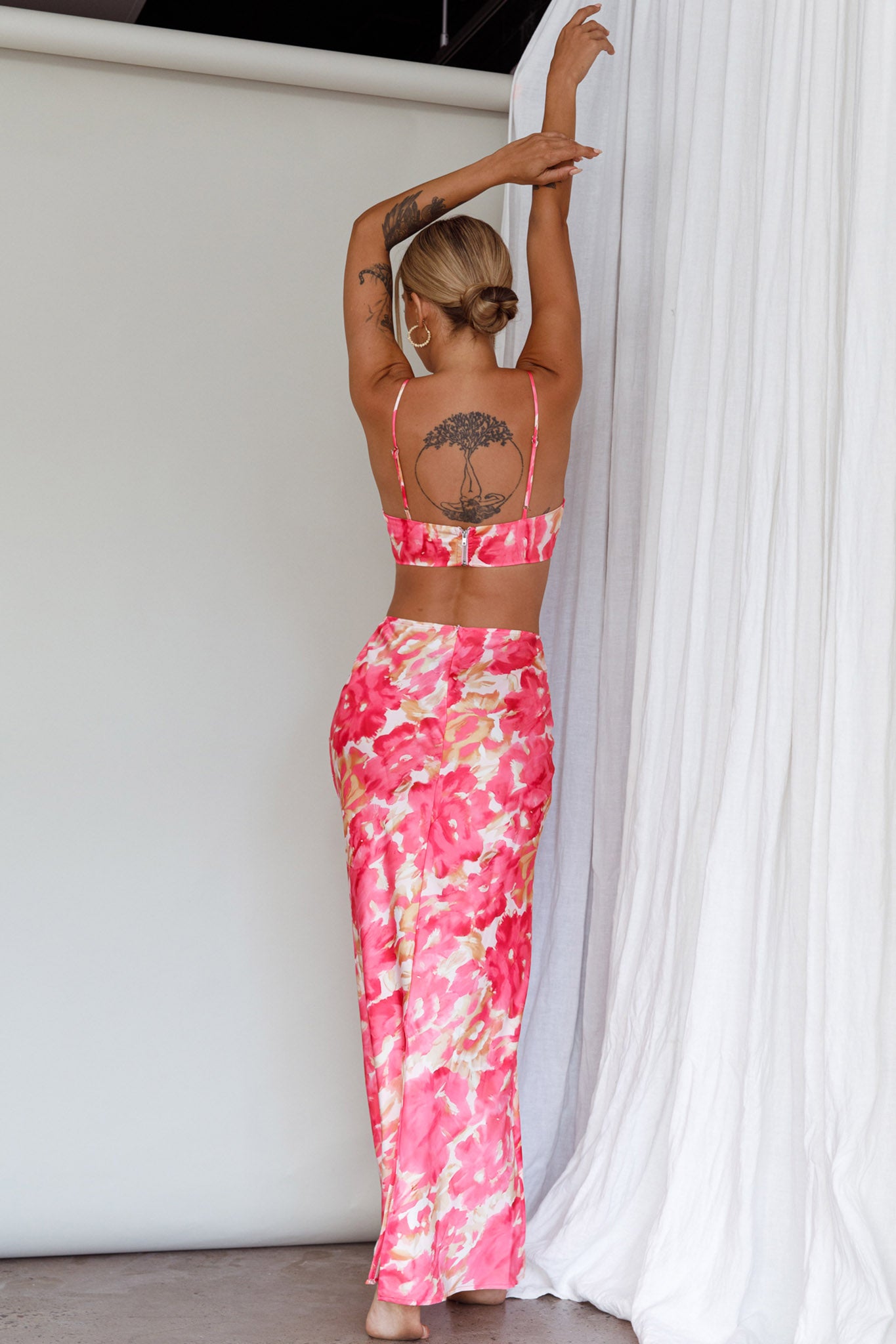 Well Versed Crop Top Abstract Pink by Selfie Leslie Australia
