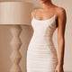 Nashville Ruched Bodycon Mini Dress White