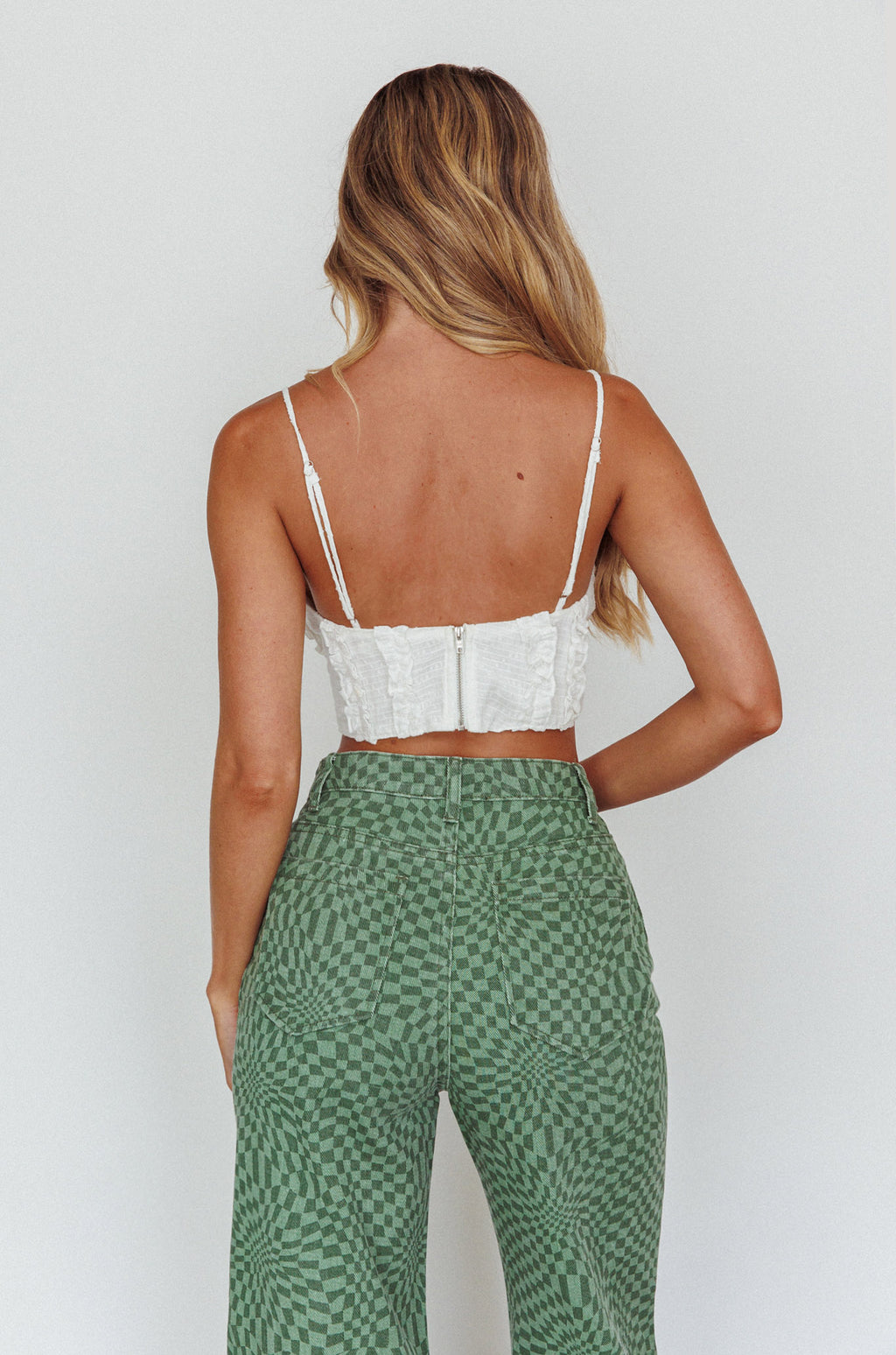 Penny Lane Frill Bust Crop Top White by Selfie Leslie Australia