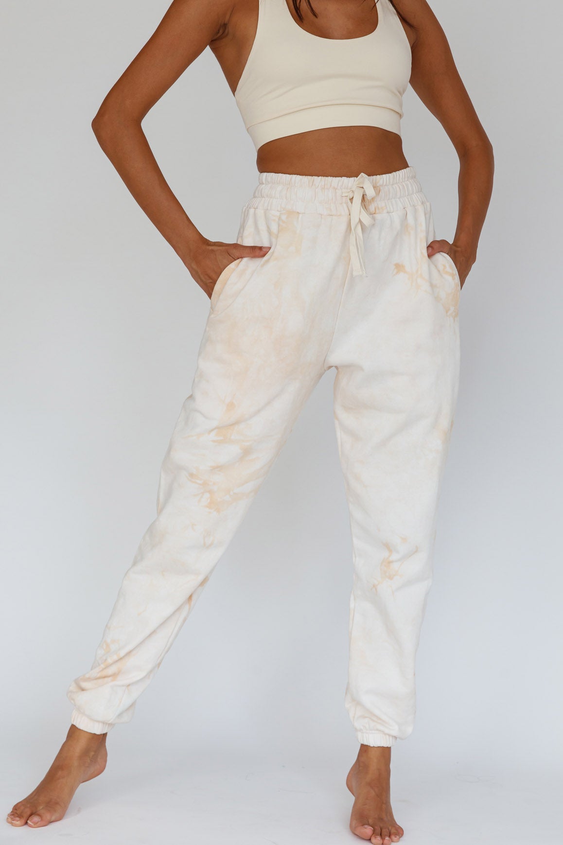 Take It Easy Jogger Track Pants Sand by Selfie Leslie Australia