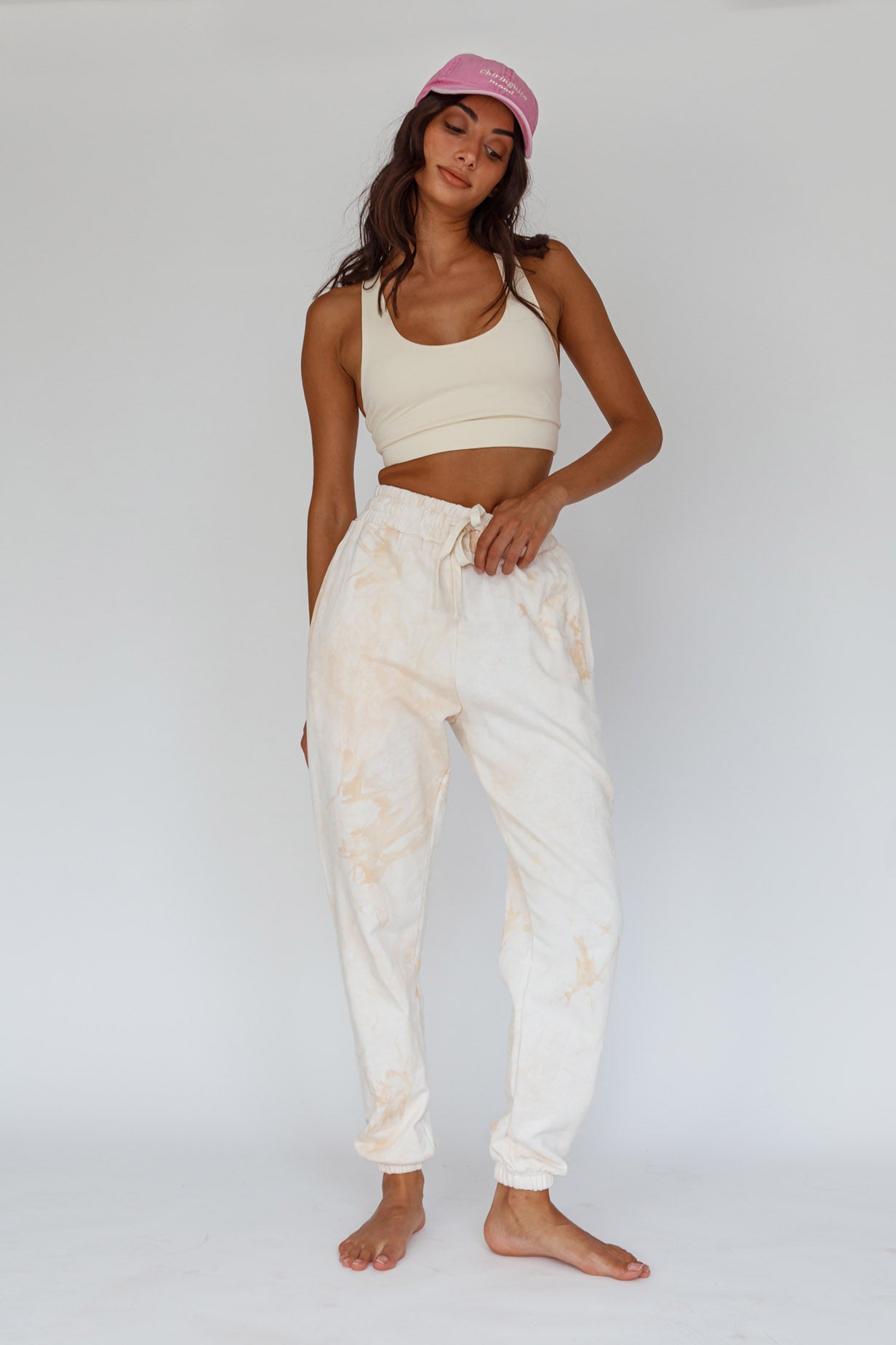 Take It Easy Jogger Track Pants Sand by Selfie Leslie Australia