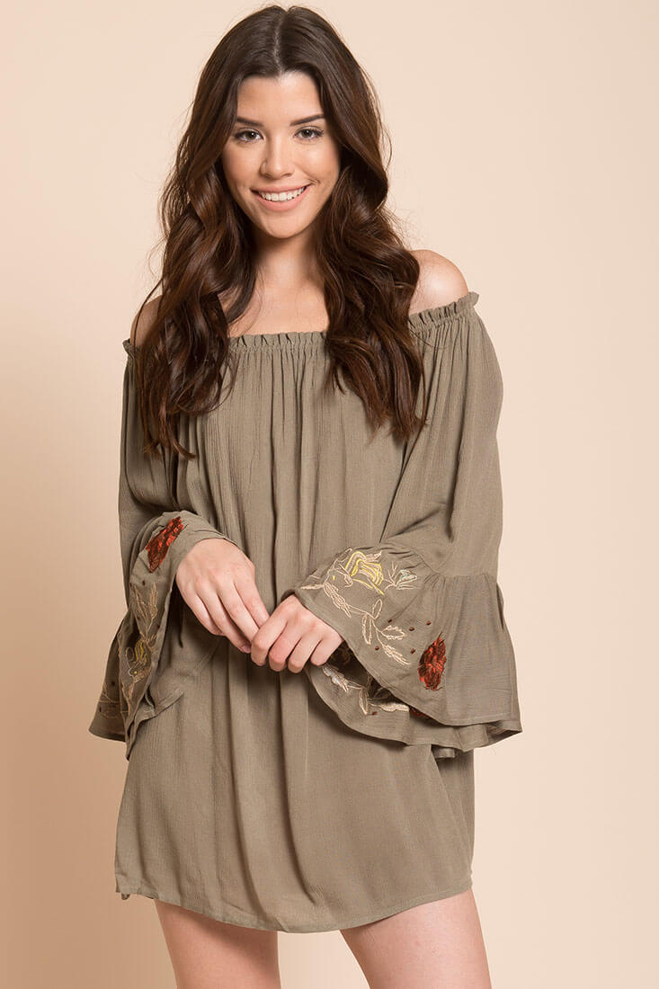 Aubree Loose Dress Olive by Selfie Leslie