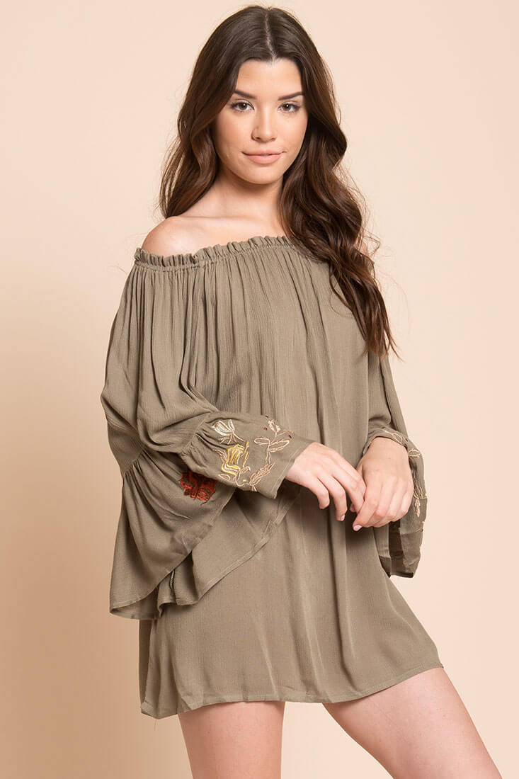Aubree Loose Dress Olive by Selfie Leslie