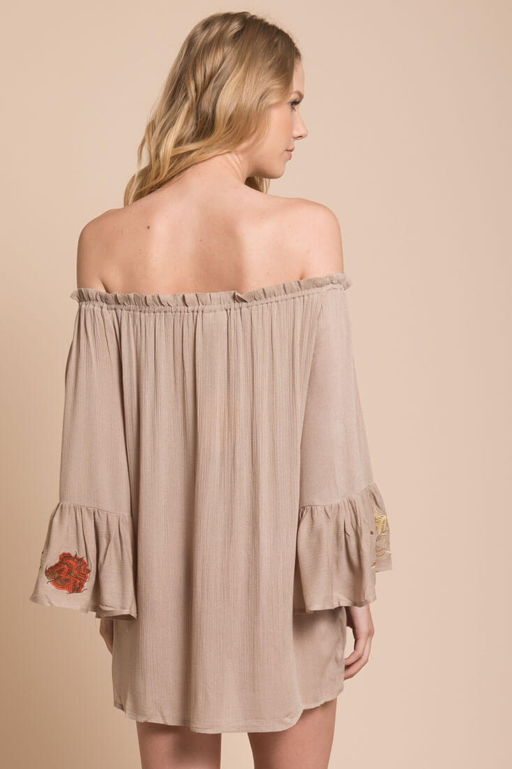 Aubree Loose Dress Taupe by Selfie Leslie