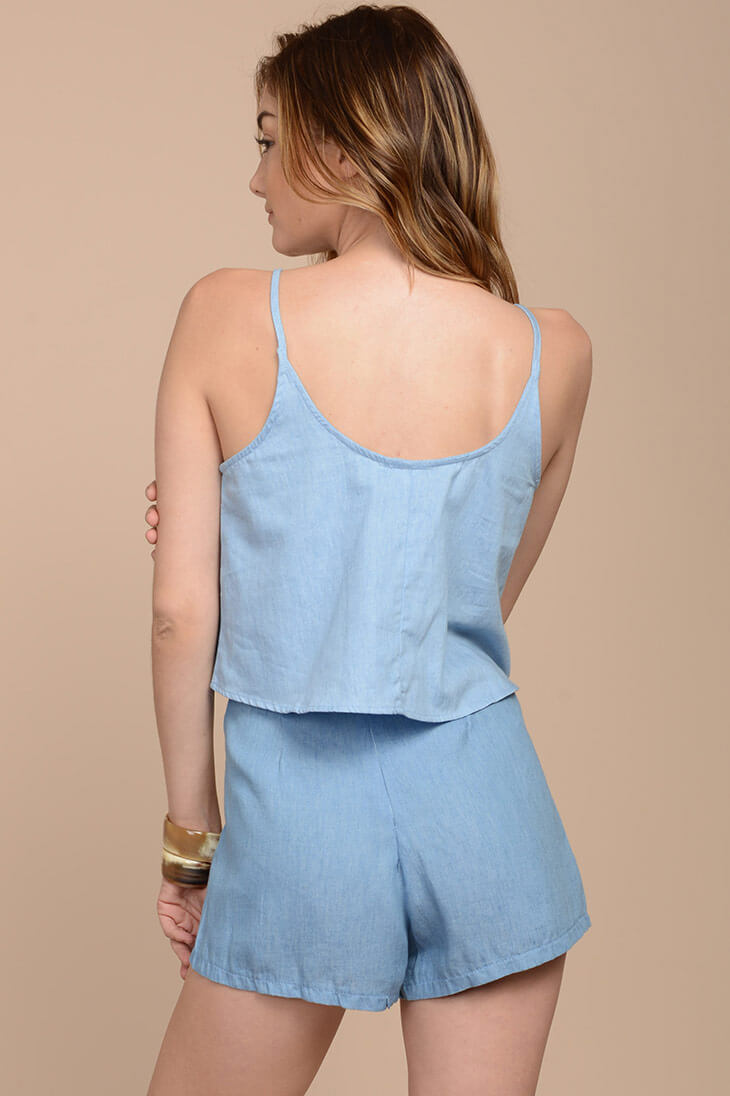 Aranza Chambray Top Blue by Selfie Leslie