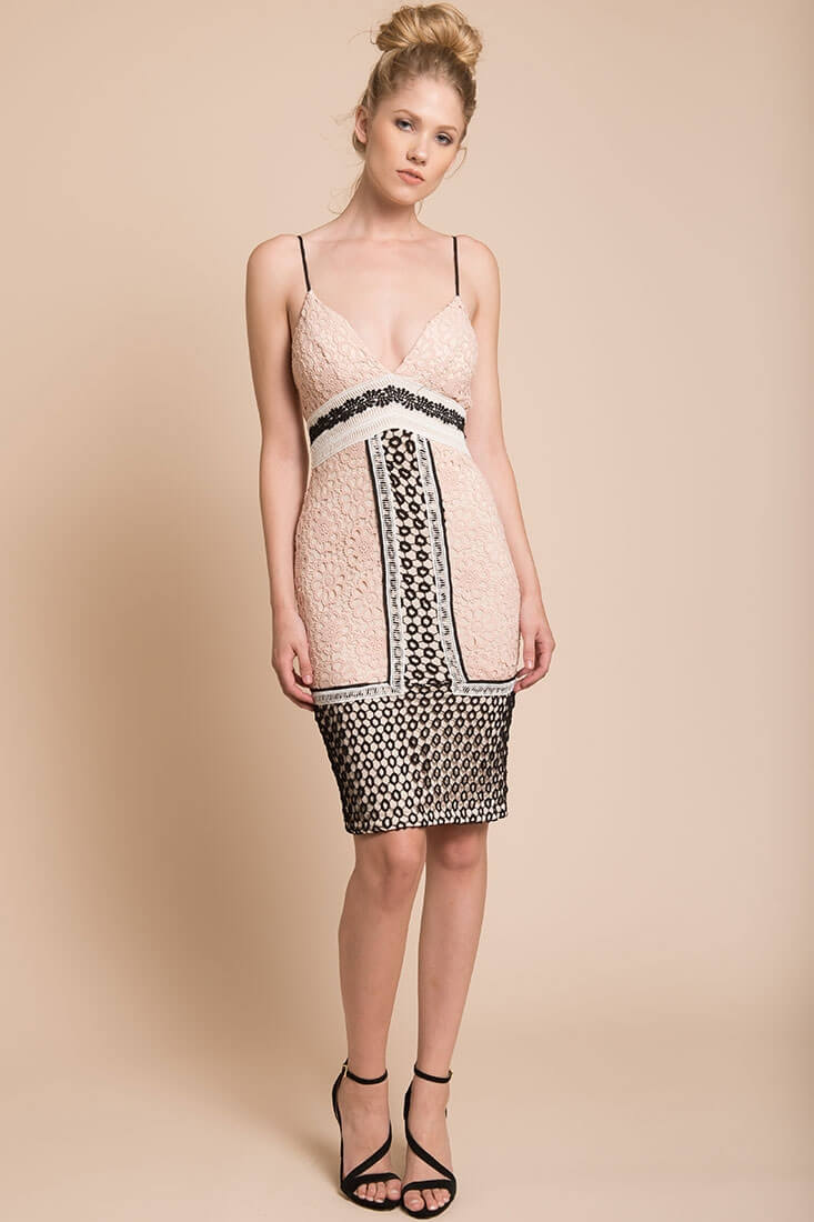 Charli The Perfect Birthday Bodycon Dress Dusty Pink by Selfie Leslie