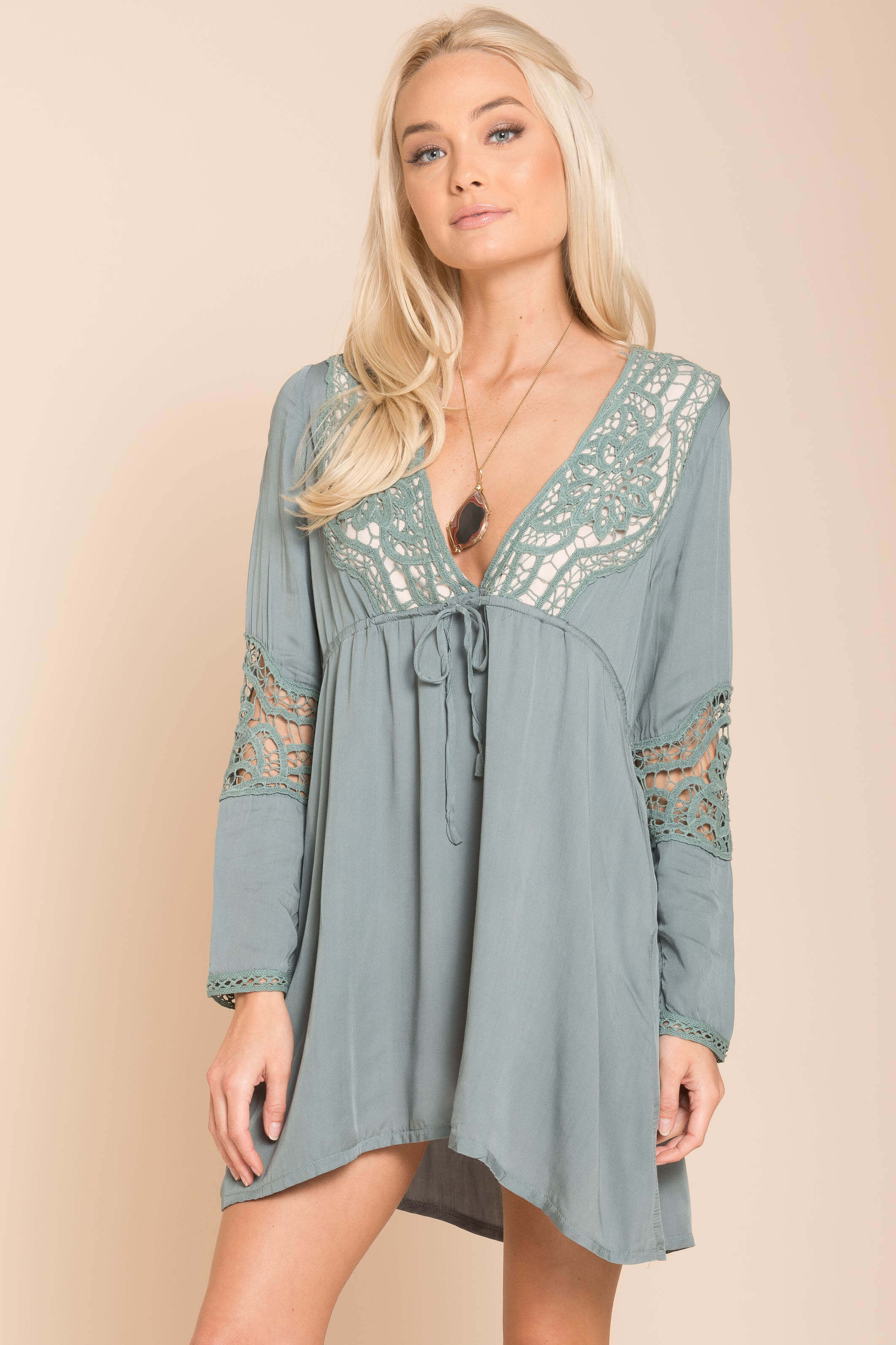 Lily Embroidered Tunic Green by Selfie Leslie