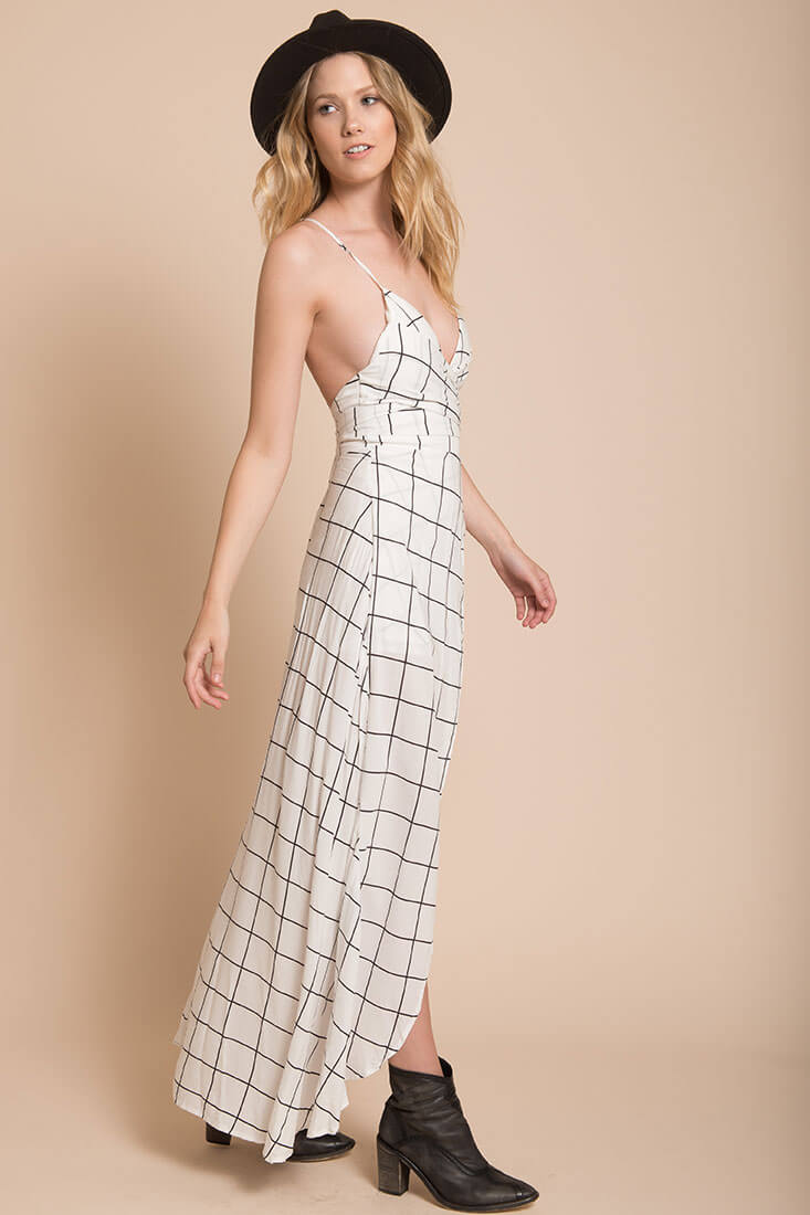 Riva Bodycon Maxi Dress White Print by Selfie Leslie