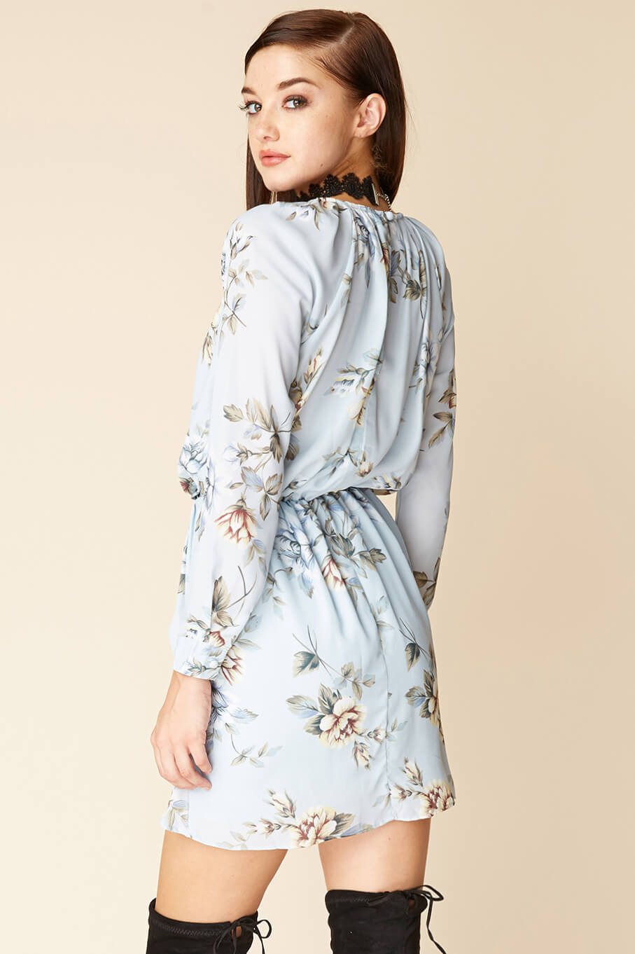 Sabrina Floral Dress Light Blue by Selfie Leslie