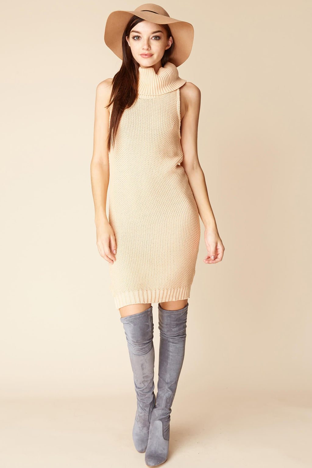 Tenley Bodycon Sweater Dress Blush by Selfie Leslie
