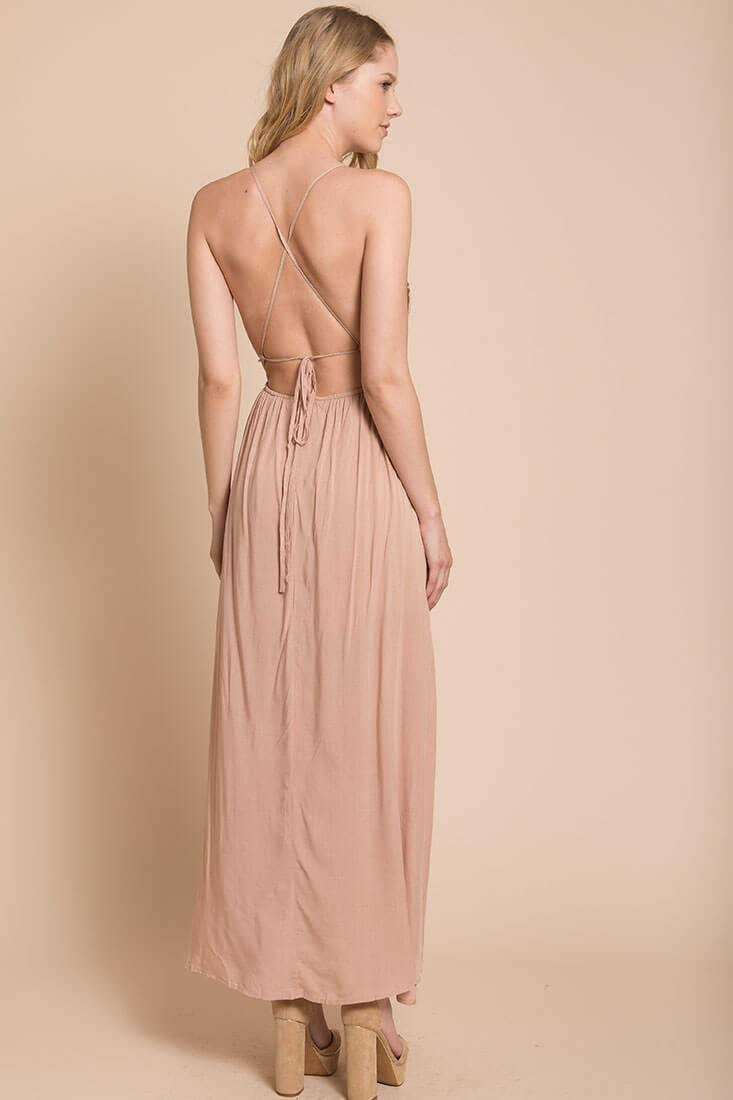 Summer Wedding Embroidered Floral Maxi Dress by Selfie Leslie