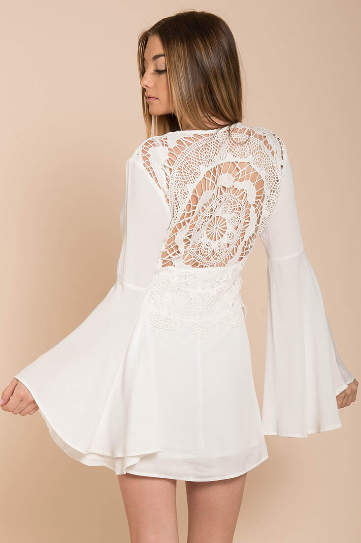 Carmen Bell Sleeve Dress Nude