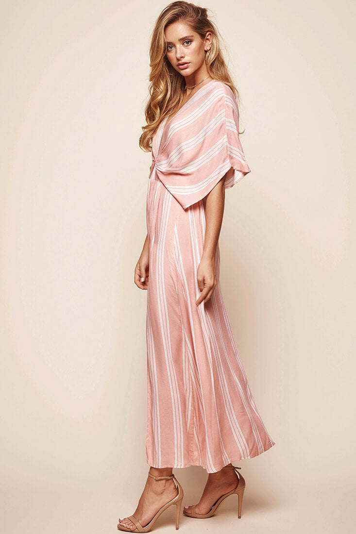 Libby Maxi Dress Peach Stripe by Selfie Leslie